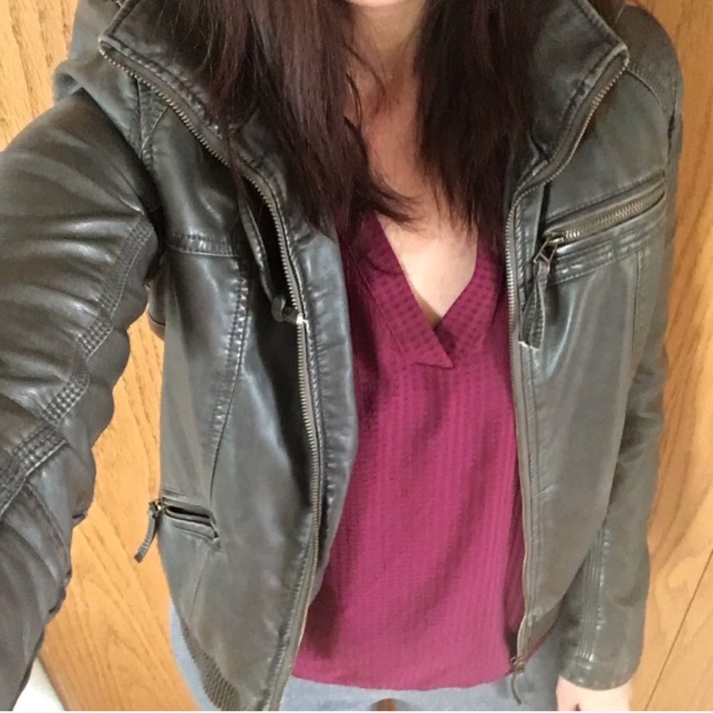 URBAN OUTFITTERS MOTO ZIP UP HOODED JACKET